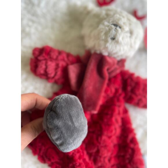 Demdaco Reindeer Cozie Lovey Rattle Plush Baby Security Blanket Red NEW LAST ONE - Picture 3 of 8